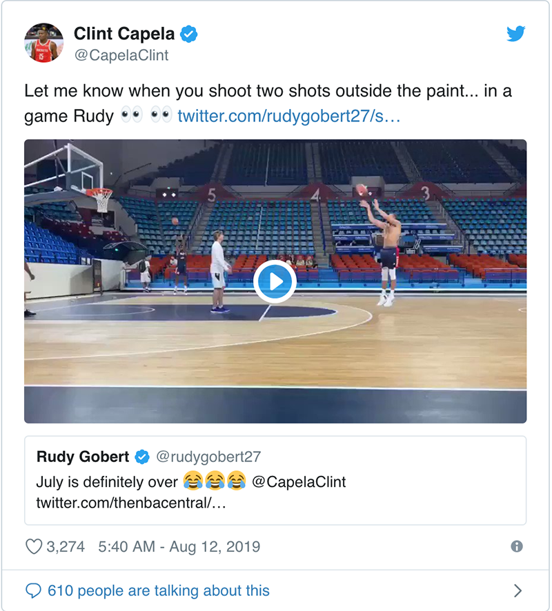 Rudy Gobert và Clint Capela cà khịa nhau cực gắt trên Twitter